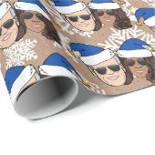 ジョーバイデン氏+カマラハリスブルーハットクラフトクリスマス ラッピングペーパー (ロールコーナー)