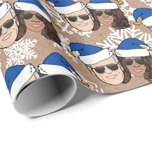 ジョーバイデン氏+カマラハリスブルーハットクラフトクリスマス ラッピングペーパー (ロールコーナー)