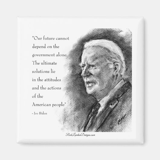 ジョーバイデン氏&引用文冷蔵庫用マグネット マグネット (正面)