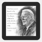 ジョーバイデン氏&引用文 スクエアシール (正面)