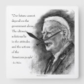 ジョーバイデン氏&引用文 スクエア壁時計 (正面)