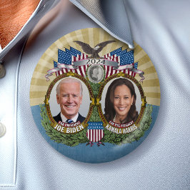 ジョーバイデン氏Kamala Harris 2024 - Jugate Photo 缶バッジ