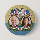 ジョーバイデン氏Kamala Harris 2024 - Jugate Photo 缶バッジ (正面)