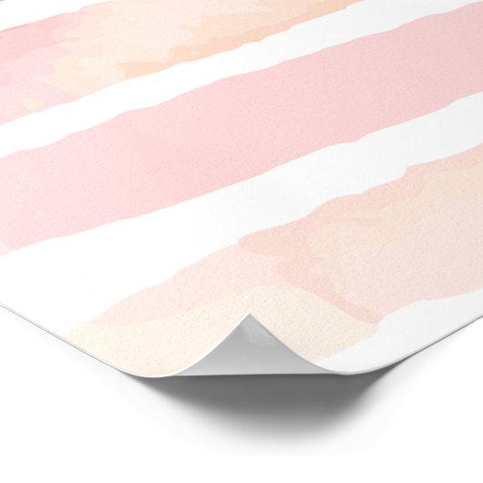 ジョーピンクの水色のストライプ選択感動的 ポスター (角)