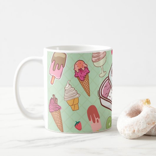 ジョーマグカップのスクープ:かわいいアイスクリームデザイン コーヒーマグカップ (ドーナツ)