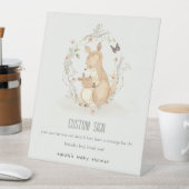 ジョーママカンガルーフローラベビーシャワーカスタムパーティー 台座サイン (インサイチュ)