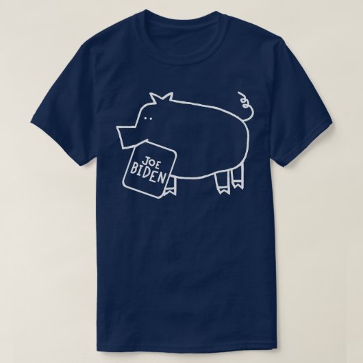 ジョーミニマルサイン入りの可愛い豚 Tシャツ (デザイン正面)