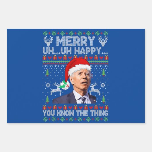 ジョーメリーバイデン氏の事を知っててうれしい ラッピングペーパーシート (正面3)