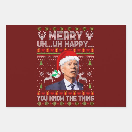 ジョーメリーバイデン氏の事を知っててうれしい ラッピングペーパーシート (正面2)