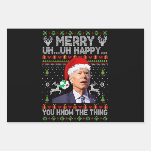 ジョーメリーバイデン氏の事を知っててうれしい ラッピングペーパーシート (正面)