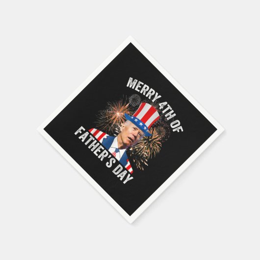 ジョーメリーバイデン氏Jの父の日の第おもしろい4日 スタンダードカクテルナプキン (角)