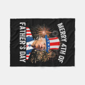 ジョーメリーバイデン氏Jの父の日の第おもしろい4日 フリースブランケット (正面(横))