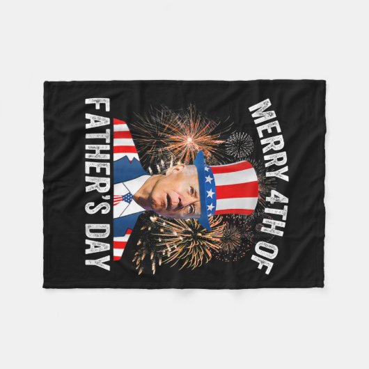 ジョーメリーバイデン氏Jの父の日の第おもしろい4日 フリースブランケット (正面(横))