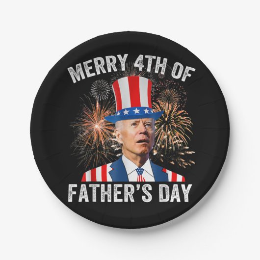 ジョーメリーバイデン氏Jの父の日の第おもしろい4日 ペーパープレート (正面)