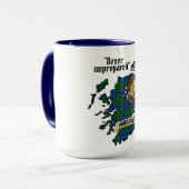 ジョーンストーンクランバッジ&タータンチェックスコットランドの地図 マグカップ (正面左)