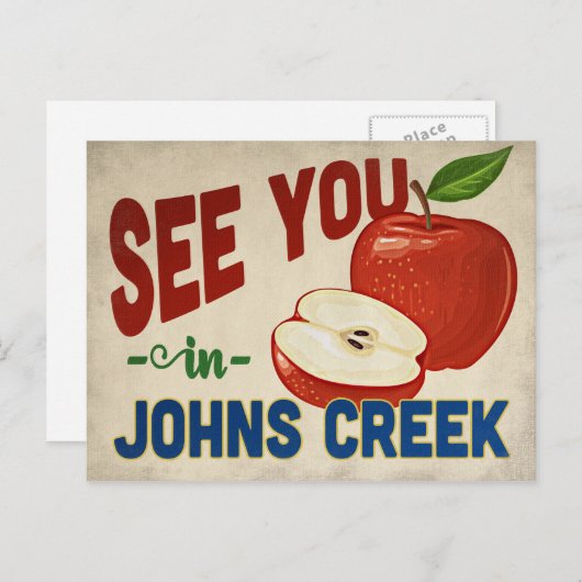 ジョーンズクリークジョージアアップル – ヴィンテージトラベル ポストカード (正面/裏面)