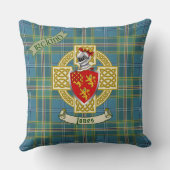 ジョーンズシールドw/アイルランドブルータータンチェック パーソナライズされた クッション (裏面)