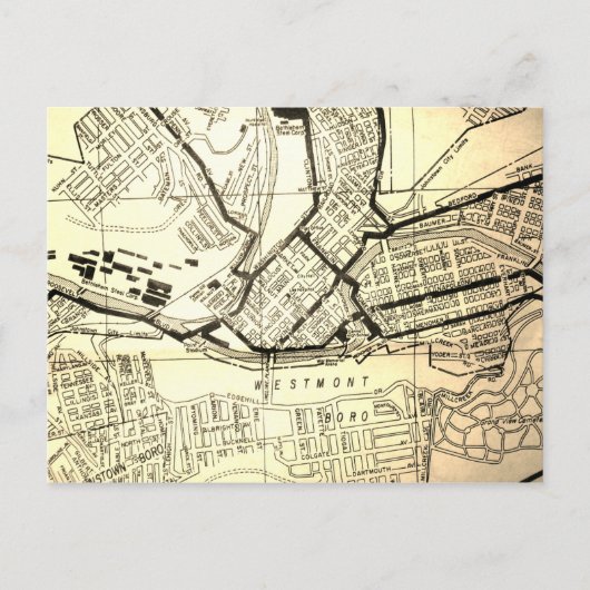ジョーンズタウンPAヴィンテージの地図 ポストカード (正面)