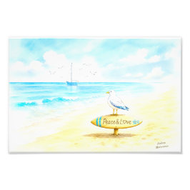 ジョーン・シーガル - 平和と愛 フォトプリント