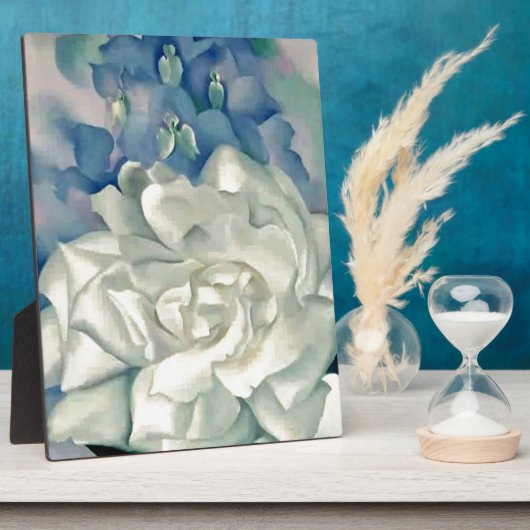 ジョー素晴らしジアオキーフホワイトローズアンドラークスパー フォトプラーク (側面)