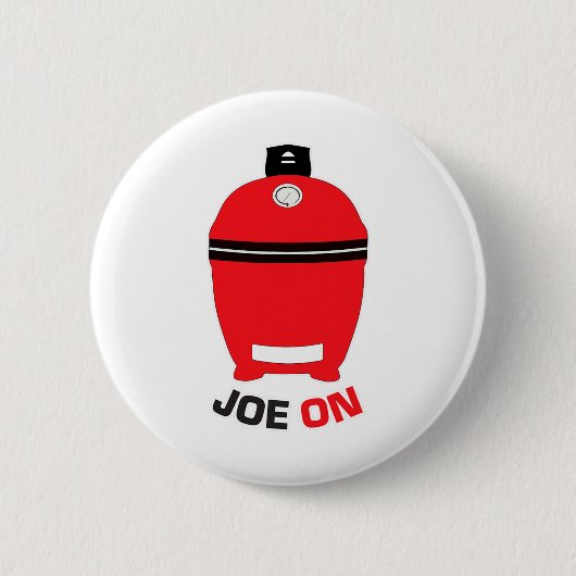 ジョー・オン・レッドBbqグリル低く遅い竈シャルコ 缶バッジ (正面)