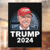 ジョー・バイデンがトランプの帽子をかぶっている ウィンドウサイン (シート2)