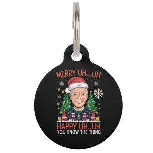 ジョー・バイデンの面白いサンタ メリー ウフ ウフ クリスマス ウガイ ペット ネームタグ