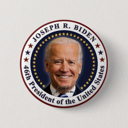 ジョー・バイデン大統領就任記念グッズ 缶バッジ (正面)