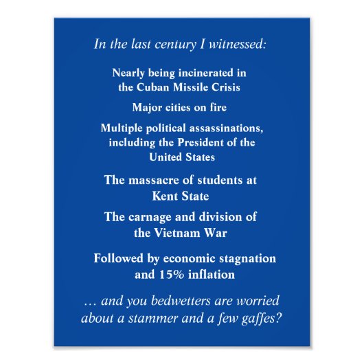 ジョー・バイデン氏を支えるのをそんなに恐れてはいけない フォトプリント (正面)