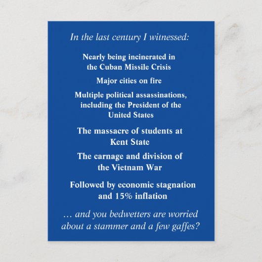 ジョー・バイデン氏を支えるのをそんなに恐れてはいけない ポストカード (正面)