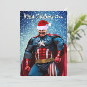 ジョー・バイデン氏大統領とサンタハット シーズンカード (スタンド正面)