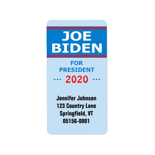 ジョー·バイデン氏氏（2020年社長） ラベル (正面)