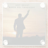 ジョー・バイデン氏 ガラスコースター (裏面)