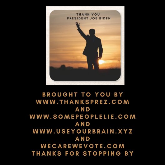 ジョー・バイデン氏 スクエアペーパーコースター