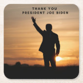 ジョー・バイデン氏 スクエアペーパーコースター (正面)
