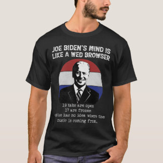 ジョー・バイデン氏・マインドがくもの巣ブラウザのアンチバイデン氏・ポリット Tシャツ