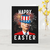 ジョー・バイデン 4th of July にイースターを祝おう コメディ カード (黄色い花)