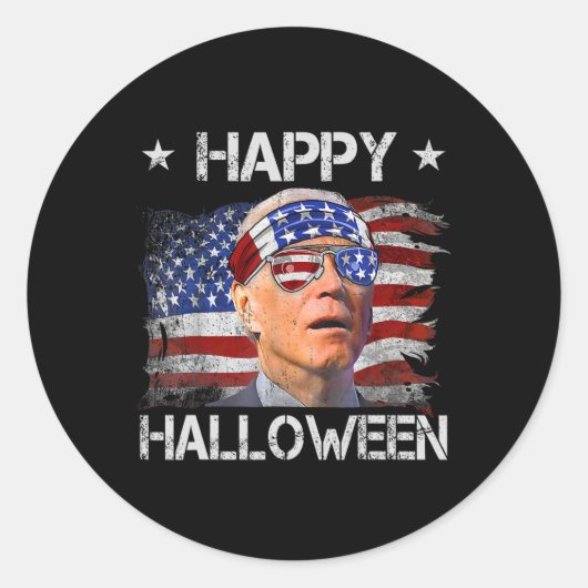 ジョー・バイデン 7月4日 独立記念日 ハロウィン ラウンドシール (正面)