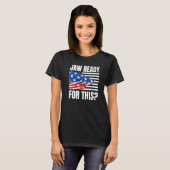 ジョー・リスト(Joe List) Ready For This サメ アメリカ国旗 グランジ Tシャツ (正面フル)