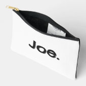 ジョー。リバーシブルの黒と白のネームワード アクセサリーポーチ (見開き)