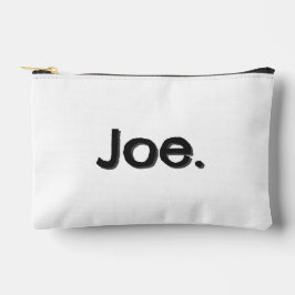ジョー。リバーシブルの黒と白のネームワード アクセサリーポーチ