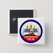 ジョーLhota NYCの市長2013年のための消防士 缶バッジ (正面&裏面)