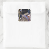 ジョ日本のージ・ヘンリーの扇子を持つ女性 スクエアシール (バッグ)