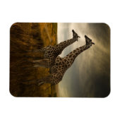 ジラフィーと風景 マグネット (横)