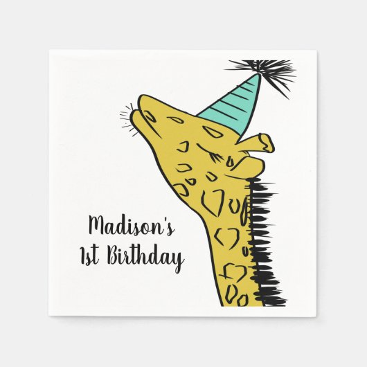 ジラフィードルズーサファリパーティー スタンダードカクテルナプキン (正面)