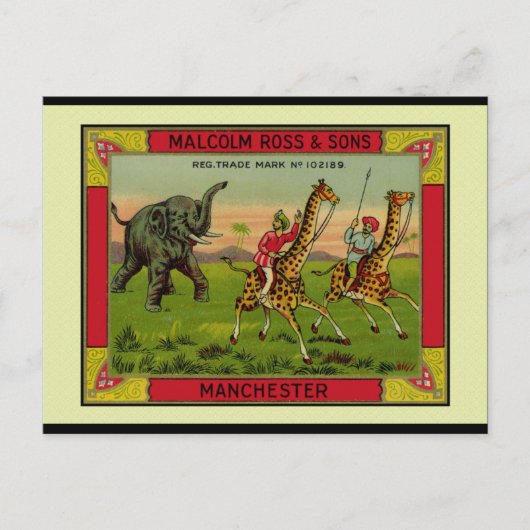 ジラフェスとゾウ ポストカード (正面)