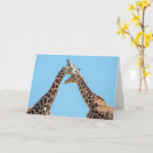 ジラフェズハグパーソナライズされたグ カード (黄色い花)
