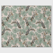 ジラフ地球トーンヴィンテージインスパイア ラッピングペーパー (フラット)