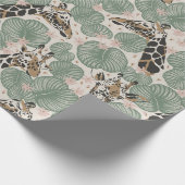 ジラフ地球トーンヴィンテージインスパイア ラッピングペーパー (角)