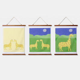 ジラフ絵画ェの芸術 吊り下げ型タペストリー